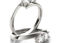 14k White Gold Round Two Stone Common Prong Diamond Ring (1/2 cttw)