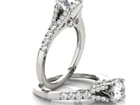 14k White Gold Split Shank Prong Set Diamond Engagement Ring (1 3/8 cttw)