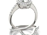 14k White Gold Pave Style Diamond Engagement Ring (1 3/8 cttw)