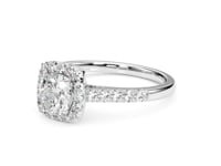 14k White Gold Square Outer Shape Round Diamond Engagement Ring (3/4 cttw)