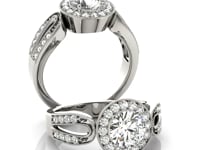 14k White Gold Teardrop Split Band Diamond Engagement Ring (1 1/3 cttw)