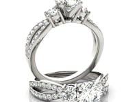 14k White Gold Split Shank Round Diamond Engagement Ring (1 5/8 cttw)