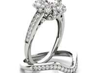 14k White Gold Antique Style Halo Round Diamond Engagement Ring (2 cttw)