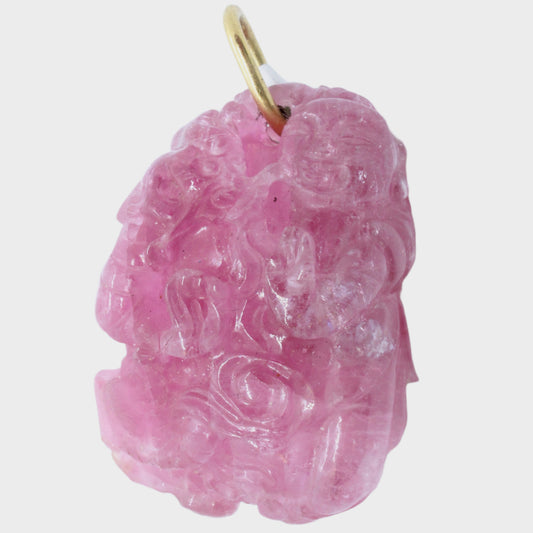 43.1g Pink Tourmaline Carving Pendant