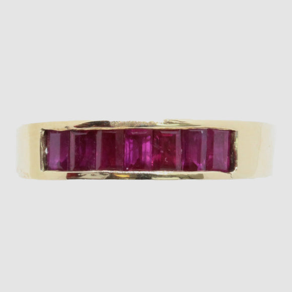 0.70 Ct Ruby Band In 14k Gold